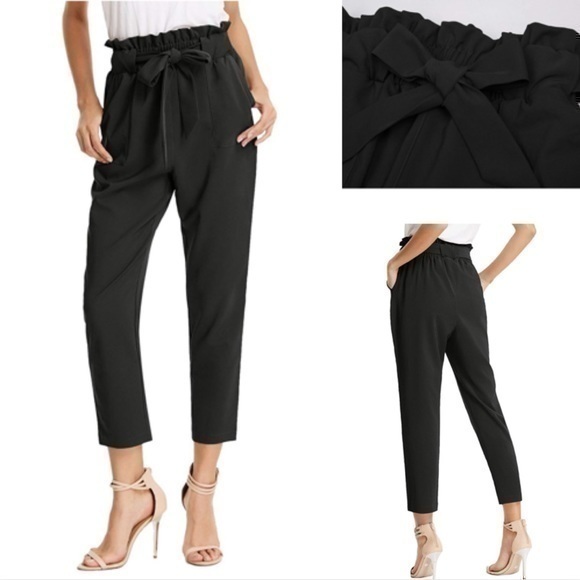 Women’s bow tie trousers waist band with pockets